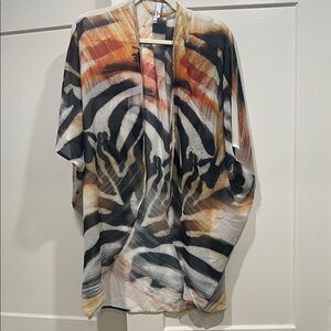 Lightweight Tiger Stripe Sheer Kimono - Black, Brown, Cream NWOT